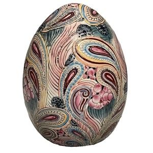 Famille Macau Egg Porcelain Ceramic Figurine Asian Pastel Pasolini Easter Decor